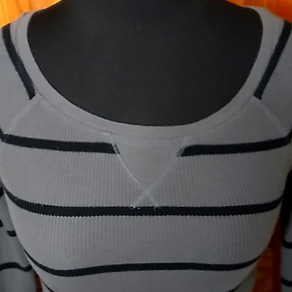 Victoria's Secret Pink Gray and Black Striped Cotton Thermal Size XS - Picture 4 of 6
